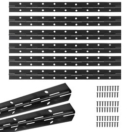 Axigundaone 6 Pcs Black Heavy Duty Piano Hinge, 18 Inch x 1.2 Inch Open Width Black Piano Hinges, Stainless Steel Continuous Hinge for Cabinet, Door, Window