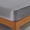 ROOEE Satin Silk Fitted Sheet with Pillowcase Set Breathable Soft