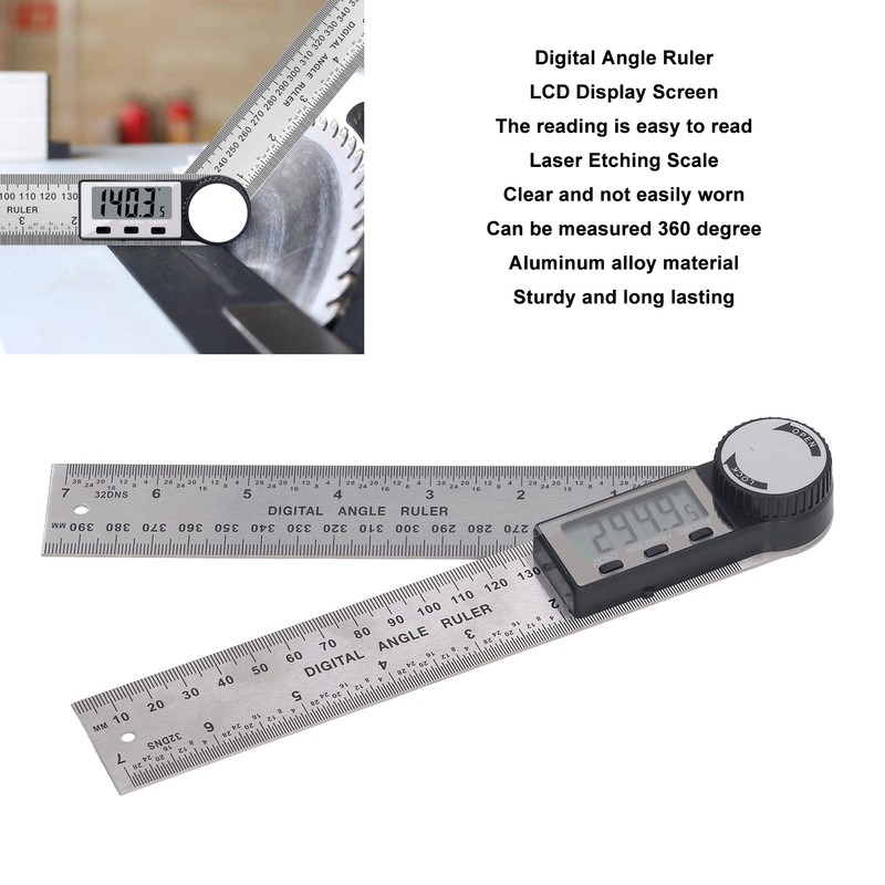Digital Angle Ruler 0 to 200mm 360 Degree Electronic Protractor
