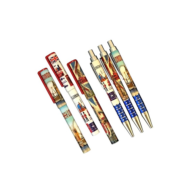 Souvenirs 6 Pieces London Pens - Famous London Iconic Picture