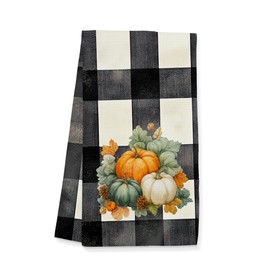 Gleegreets Fall Pumpkin Towels Gifts for Women Men, Autumn Pumpkin Towels for Kitchen Bathroom Decor (16x24 inches)