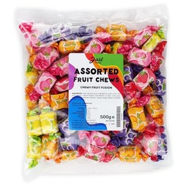 Just Treats Assorted Fruit Chews 500g Party Bag