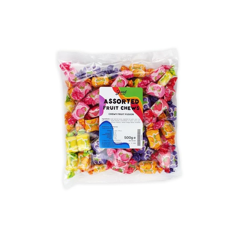 Just Treats Assorted Fruit Chews 500g Party Bag