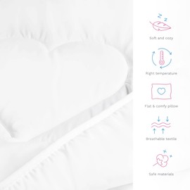 Baby Duvet Quilt 80x70 cm + Flat Pillow All Seasonal Bedding Set for Crib, Pram, Cradle