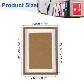 PATIKIL Medal Display Case, 2 Medals Display Frame Medal Shadow Box Sports Medal Display Picture Frame for Marathon Swimming Triathlon, Rosewood A4