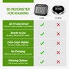 3D Pedometer for Walking, Simple Step Counter for Walking with