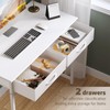 WOHOMO Small Computer Desk with Drawers, Full White 31.5 Inch