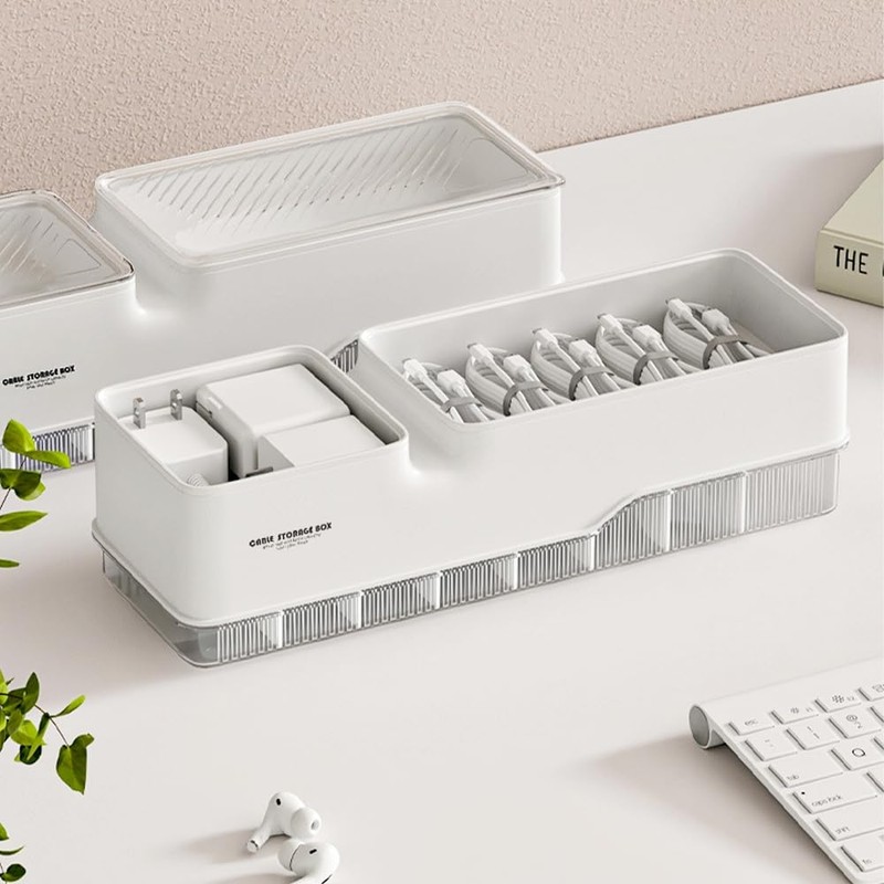 STARRY G Cable Tidy Box with Lid, Acrylic Cable Organizer