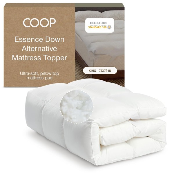 Coop Home Goods Essence Down Alternative Mattress Topper King, Plush