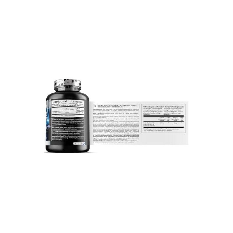Creatine Ethyl Ester Capsules - 3600mg CEE Creatine - Vegan