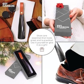 Carbon Fiber Exclusive Travel Shoe Horn Accessory, Pure Leather Shoe Spoon for Boots, Kids & Adults