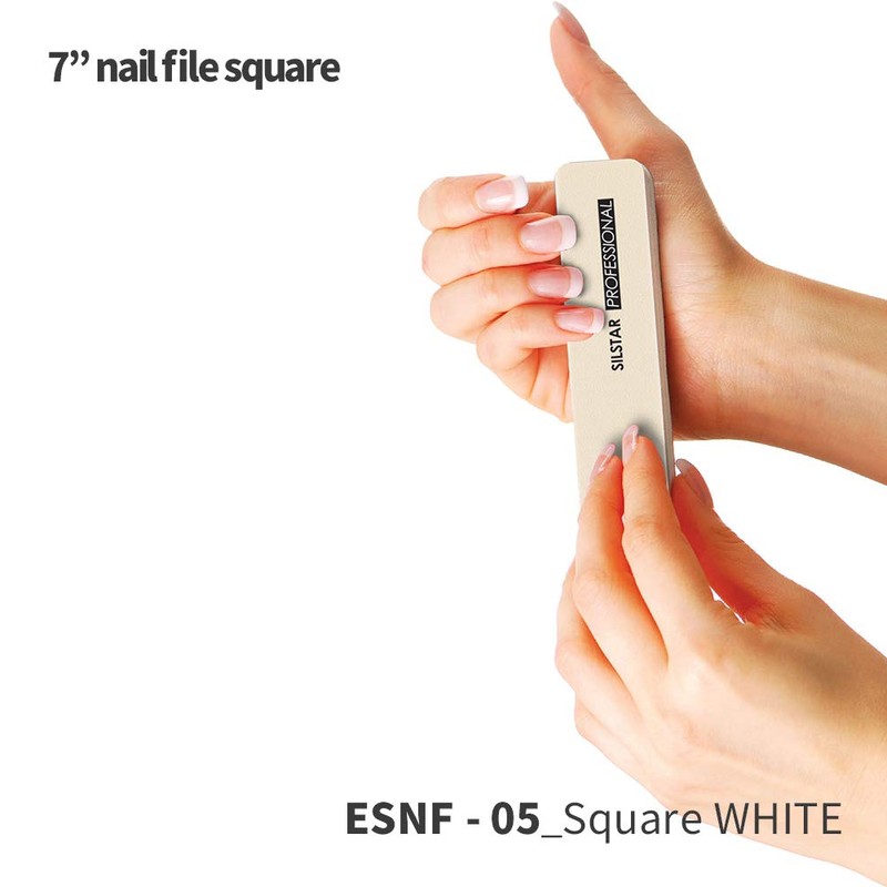 SILSTAR PROFESSIONAL 7" NAIL FILE SQUARE WHITE 100/180 MADE IN