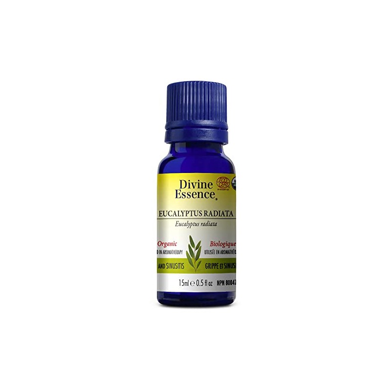 Divine Essence-Organic-Eucalyptus Radiata Essential Oil-100% pure & natural, ECOCERT, NPN:80047249