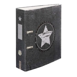 Polarstern Lever Arch File DIN A4 Approx. 8 cm Wide Star Motif Anthracite Grey Dark Grey Used Style