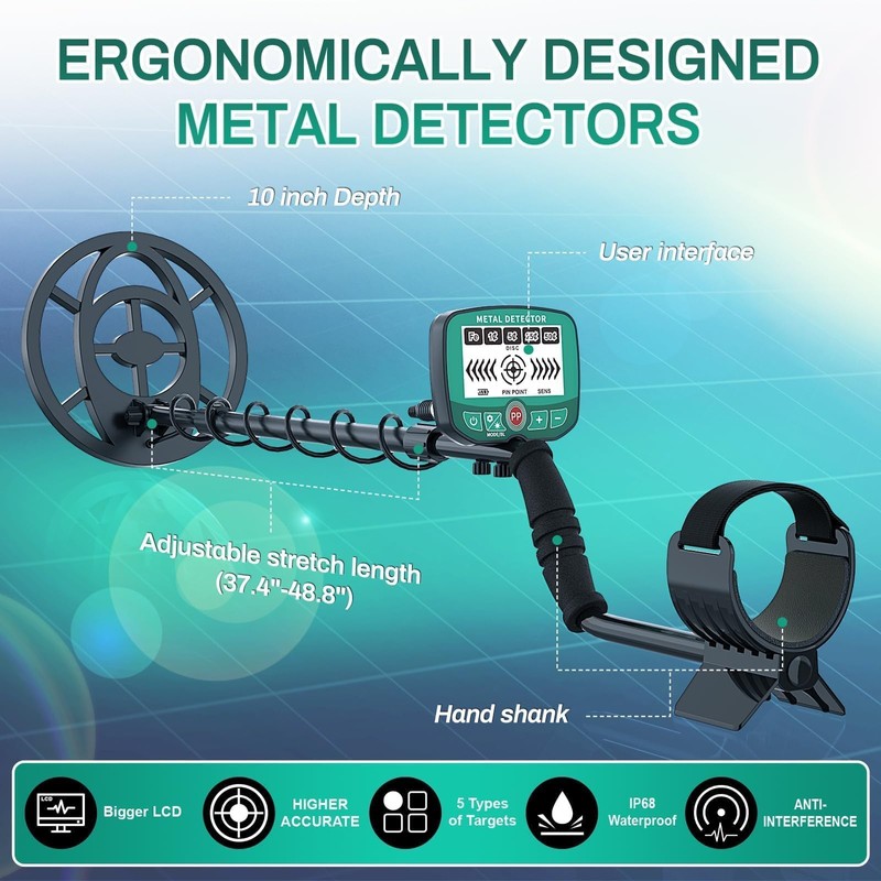 Metal Detector for Adults & Kids, High Accuracy Professional Metal