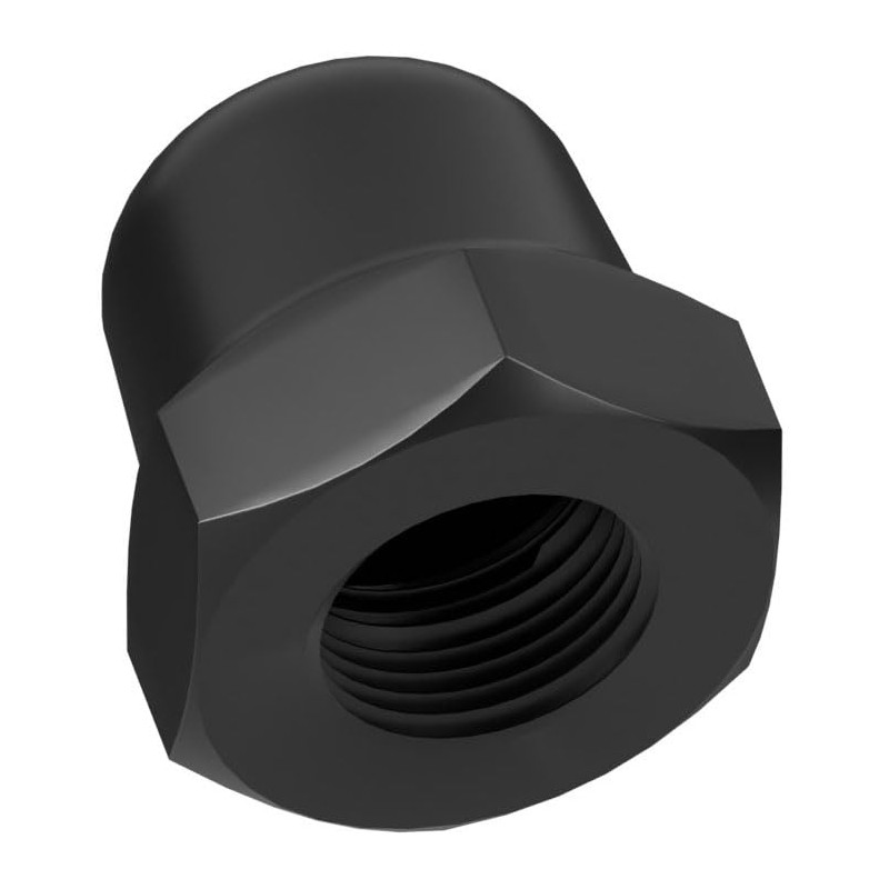 M6 Hexagon Domed Cap Nuts Fit Screws Bolts Black Zinc