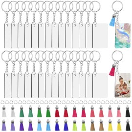 Unbranded DIY Sublimation Keychain Blank 120Pcs Heat Transfer Keychain MDF Pendant 6 Style