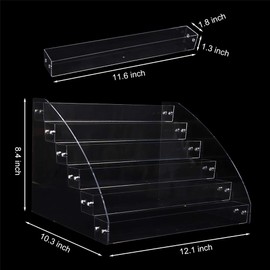 Yebeauty 6 Layers Acrylic Organizer Storage Tray Rack Stand Holder for Cosmetic Eyeglasses Lash Display,2 Pack