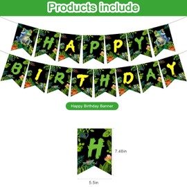 Reptile Birthday Party Supplies, Reptile Party Supplies Lizard Snake Crocodile Includes Birthday Banner, Balloons, Jungle Swamp Wilderness Snakes Lizard Alligator Turtle Decorations for Kids Boys