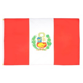 AZ FLAG - Peru Flag - 2x3 Ft- 100D Polyester Peruvian Banner with Two Metal Grommets - Fade Resistant - Vivid Colors - 2' x 3' Feet - 90x60 Cm