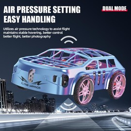 Yasola Flying and Running Mini RC Drone & RC Flying Car, Remote Control Quadcopter with One Key Take Off/Landing, LED Lights, DIY Car Propeller Guards, Easy to Fly Toy Gift for Kids 8-12