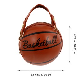 VALICLUD Shoulder Bag Round Basketball Shape Handbag Novelty Purse Circle Shoulder Bag for Women, Brown 1