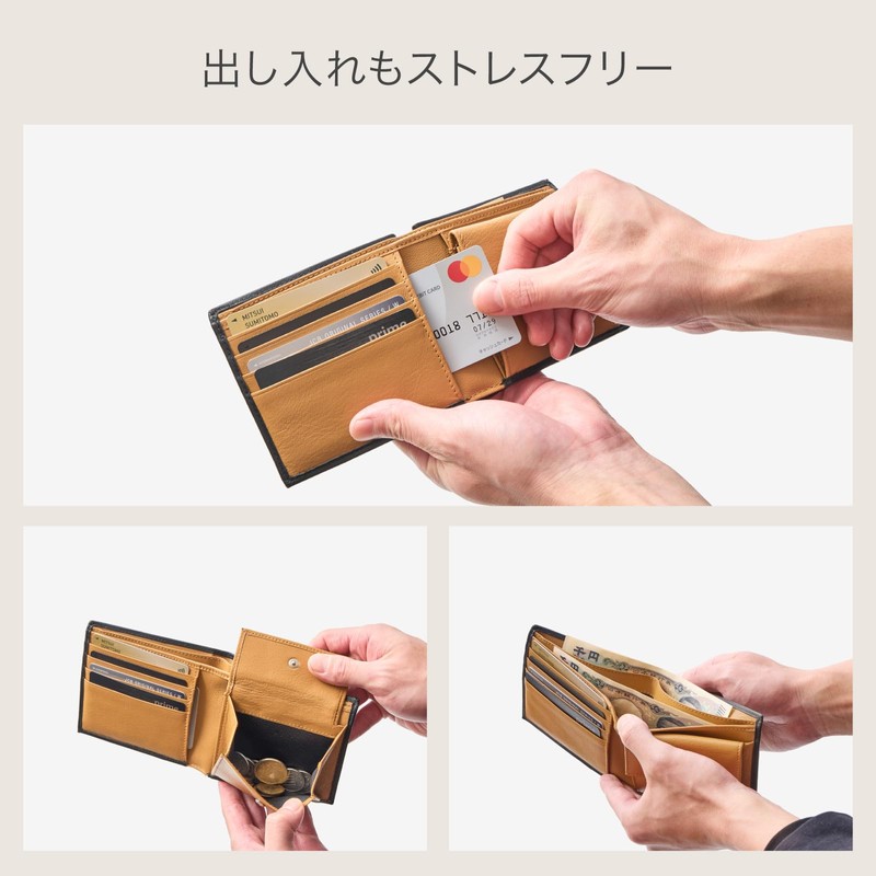 Raffinato Men's Bi-fold Genuine Leather Coin Purse, Leather, 4 Cards