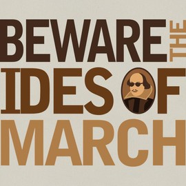 CafePress Beware Ides Of March Brown W Head Canvas Tote Top Zipper Closure