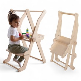 Woodandhearts toddler tower, Made in EU, toddler tower, toddler stool, foldable toddler tower, toddler standing tower, toddler stool for kitchen, toddler tower foldable, toddler kitchen stool