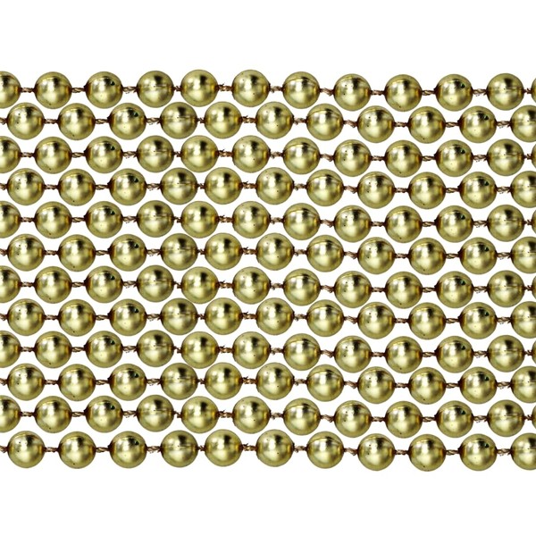 Mardi Gras Spot 33 inch 07mm Round Metallic Gold Mardi Gras Beads - 6 Dozen (72 necklaces)