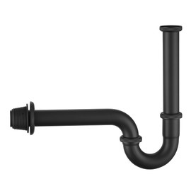 Miraga Sink Stopper Bottle P Trap, Brass Construction U-Shape 1-1/4 inch Slip Inlet Drain, Lavatory Sink Waste Drain, US/CA Standard, Pls Measure ur Sink Hole Size Before Order, Matte Black