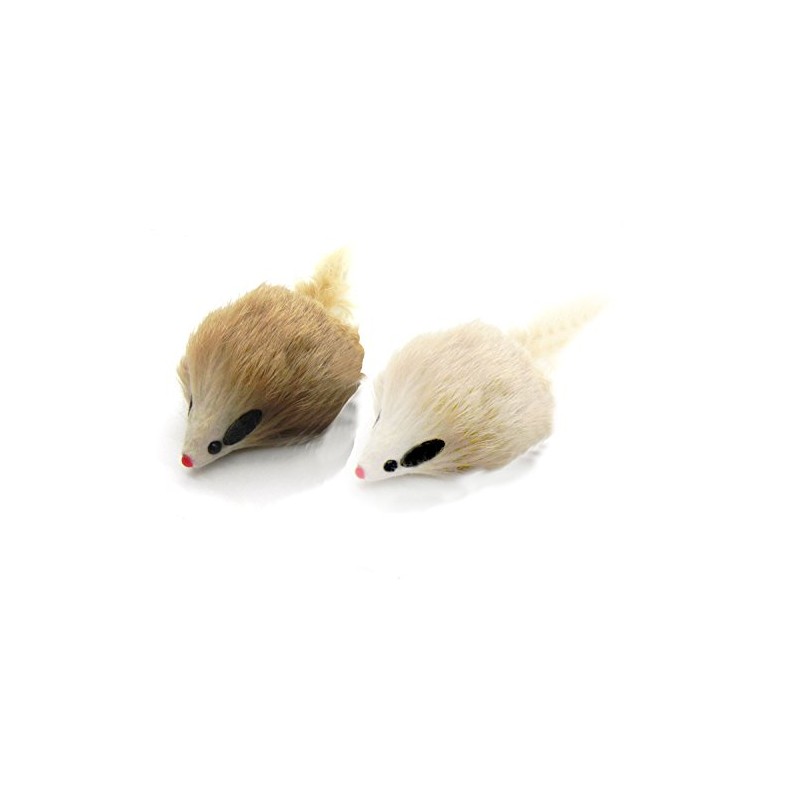 Kats'N Us Real Rabbit Fur Long Hair Mouse Cat Toy