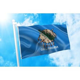 DMSE Oklahoma State Flag 2X3 Ft Foot 100% Polyester 100D Flag UV Resistant (2' X 3' Ft Foot)