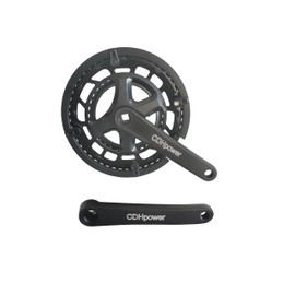 CDHPOWER Double Chainring Crankset 50/34T 170mm Crankarm Black Plastic Chain Guard Square Taper for Mountain Road Bike Fixed Gear Bicycle