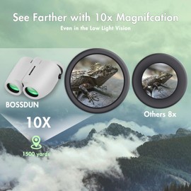 Binoculars for Adults and Children, 10 x 25 High-Performance Compact Waterproof Binoculars with Clear BAK4 Prism FMC Lens, Binoculars for Bird Watching, Hiking, Hunting & Camping Essentials (H)