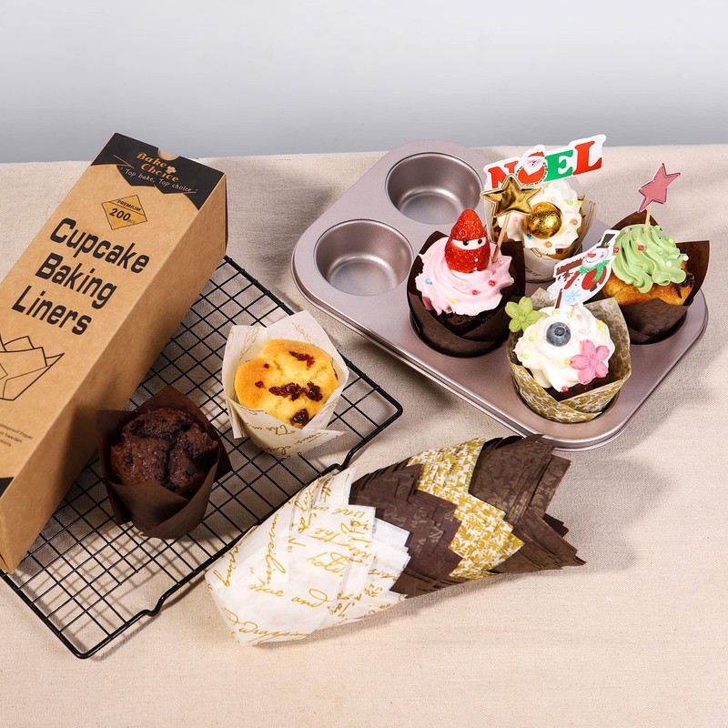 Nordic Paper 200pcs Tulip Cupcake Liners for baking cups with