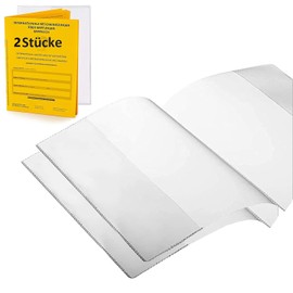 TUXUNQING Vaccination Card Cover (54 x 85 mm) - Digital Vaccination Certificate in Card Format - Space for ID Card - Protective Cover for New Vaccination Certificate (2X)