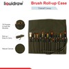 Liquidraw Pinselhalter mit 30 Fächern, aufrollbare Pinseltasche, Aufbewahrungstasche, Make-up-Pinseletui, Grün