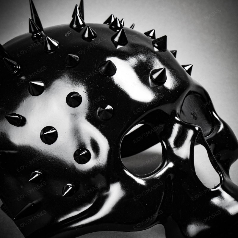 ILOVEMASKS Steampunk Spikes Skull Venetian Masquerade Half Face Mask -