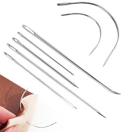 Sewing Needle Repair Kit for Upholstery, Leather, Canvas – 7pcs Heavy Duty Needles Set for Carpet, Mattresses, Tents, Upholstery Needle, Curved and Straight Hand Sewing Needles for DIY Crafts