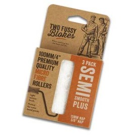 TWO FUSSY BLOKES 4" Mini Microfibre Roller Sleeves 15mm Nap 3-Pack