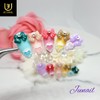 ❤Luminous heart handmade nail tips - Long stiletto / ❤야광하트
