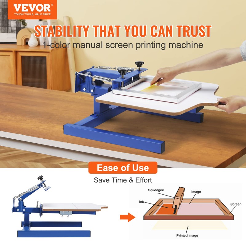 VEVOR Screen Printing Machine, 1 Color 1 Station Silk Screen