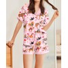 Ekouaer Womens Silk Satin Pajamas Set Animals Print Pjs Button