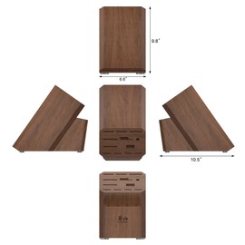 Cangshan Empty Knife Block, 16-Slot Organizer, Flat Top (Acacia Wood)