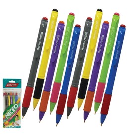 rorito 10 x 0.7mm Tip Niceo BLUE Retractable Ballpoint Pens Non-Smudge Writing