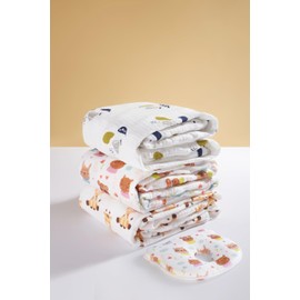 ZZOORO Baby Fitted Muslin Crib Sheets (3-Pack) 52"x28", 100% Cotton Toddler Bed Mattress, Bedding Set for Girls/Boys Nursery with Soft & Neutral Memory Foam Pillow to Support Head & Neck