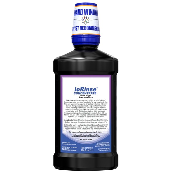ioRinse Concentrated Irrigant with Active Molecular Iodine, Alcohol-Free Dental Irrigant,