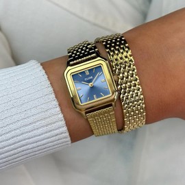 Cruz Gracieuse Petite CW11816 Women's Watch, Gold, Kyanite Blue, Classic