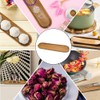 SwirlColor Wooden Spoon Rest, Long Natural Wood Utensil Holder, Brown